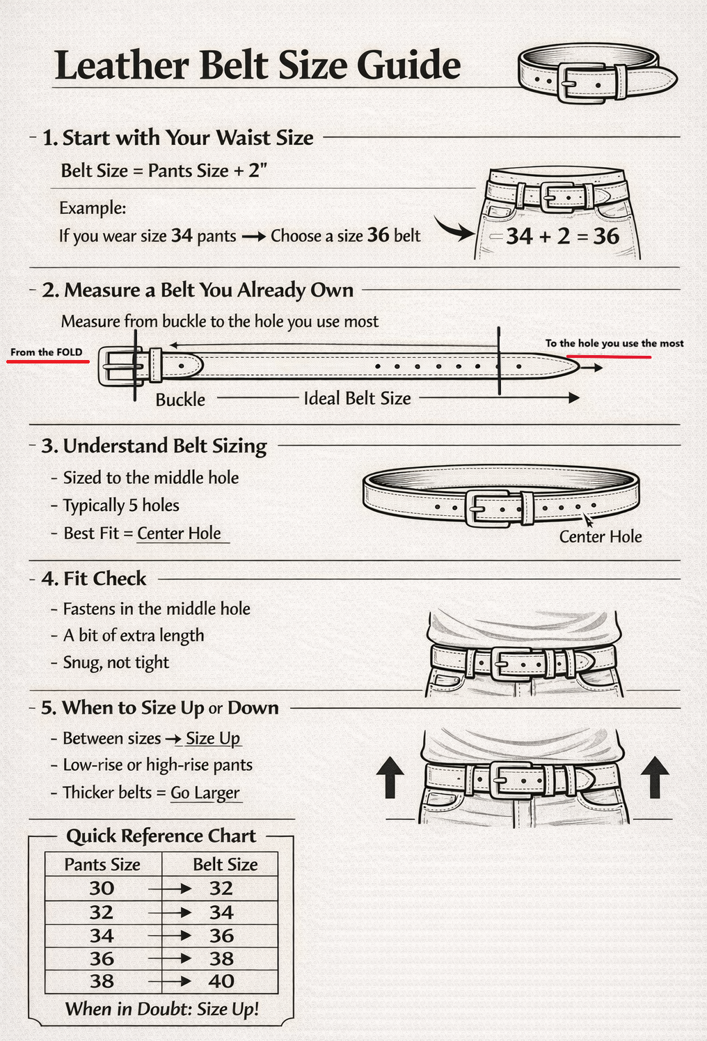 38mm Full Grain Leather Belt